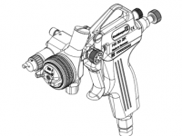 HS-30 2 component spray gun, outside mixing